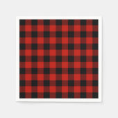 Serviette En Papier Motif de bison rouge rustique noir plaqué (Devant)
