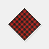 Serviette En Papier Motif de bison rouge rustique noir plaqué (Coin)