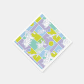 Serviette En Papier Motif de bloc couleur vache et poulet (Coin)