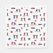 Serviette En Papier Motif de boîte rouge et bleu (Devant)