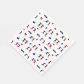 Serviette En Papier Motif de boîte rouge et bleu (Coin)