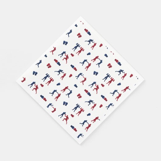 Serviette En Papier Motif de boîte rouge et bleu (Coin)
