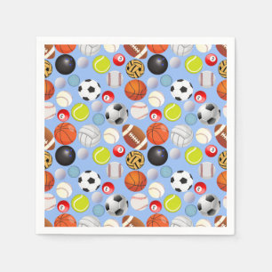 Serviette En Papier Motif de boules de sport Lblue BG