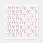 Serviette En Papier Motif de Bow rose Aquarelle (Devant)
