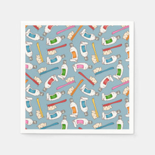Serviette En Papier Motif de brosse à dents et de pâte dentifrice