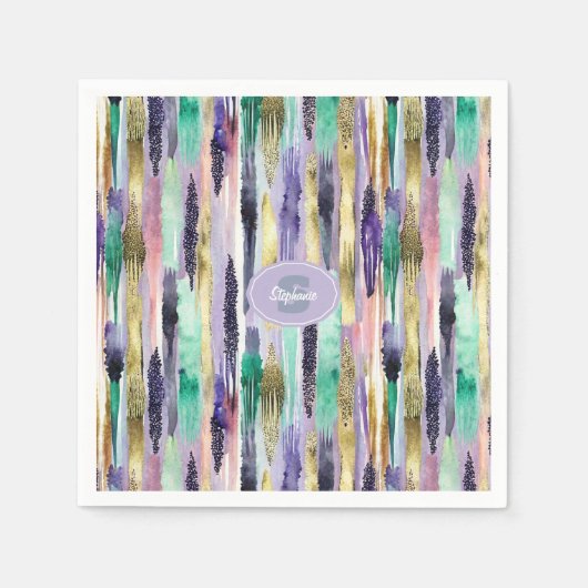 Serviette En Papier Motif de brosse vertical dynamique (1) (Devant)