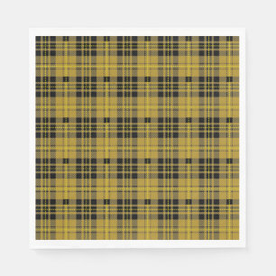 Serviette En Papier Motif de bûcheron jaune tartan noir