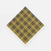 Serviette En Papier Motif de bûcheron jaune tartan noir (Coin)