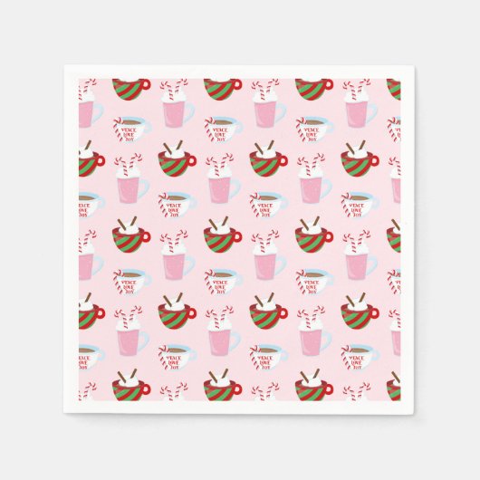 Serviette En Papier Motif de cacao chaud Noël (Devant)