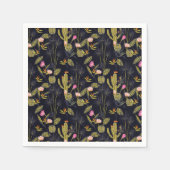 Serviette En Papier Motif de cactus nocturne d'été foncé (Devant)