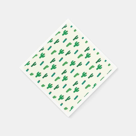 Serviette En Papier Motif de cactus vert brillant (Coin)