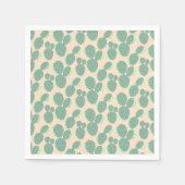 Serviette En Papier Motif de cactus vert et rose (Devant)