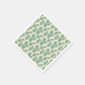Serviette En Papier Motif de cactus vert et rose (Coin)