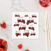 Serviette En Papier Motif de camion Vintage rouge, (En situation)
