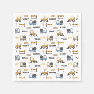 Serviette En Papier Motif de camions de construction colorés