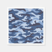 Serviette En Papier Motif de camouflage bleu foncé (Devant)