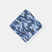 Serviette En Papier Motif de camouflage bleu foncé (Coin)