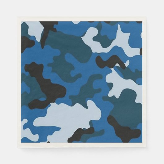 Serviette En Papier motif de camouflage bleu Papier et serviettes de f (Devant)