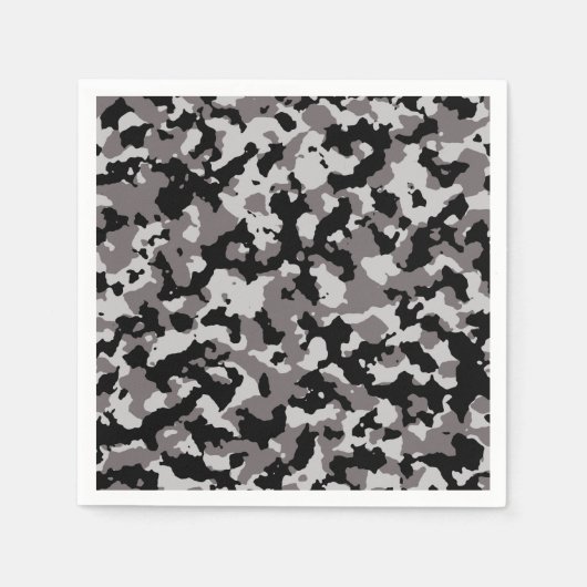 Serviette En Papier Motif de camouflage gris militaire (Devant)