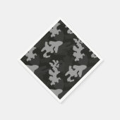 Serviette En Papier Motif de camouflage noir (Coin)