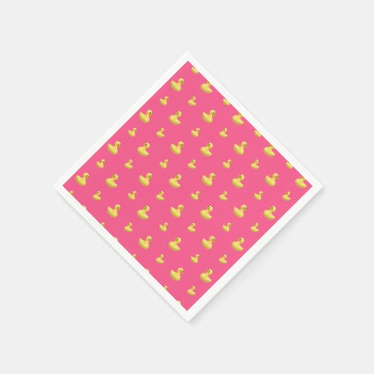 Serviette En Papier Motif de canard en caoutchouc rose (Coin)