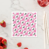 Serviette En Papier Motif de caniche mignon rose (En situation)