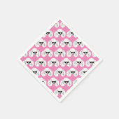 Serviette En Papier Motif de caniche mignon rose (Coin)