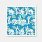 Serviette En Papier Motif de caractères bleu Weasel & Baboon (Devant)