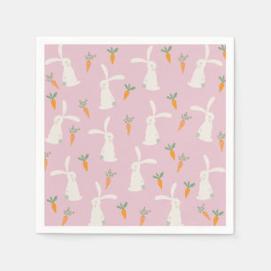 Serviette En Papier Motif de carottes de lapin mignon