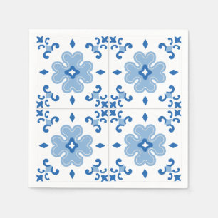 Serviette En Papier Motif de carreaux portugais vintage Azulejo