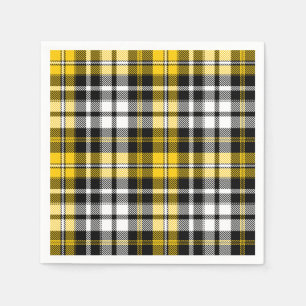 Serviette En Papier Motif de carreaux tartan à carreaux jaunes noirs e