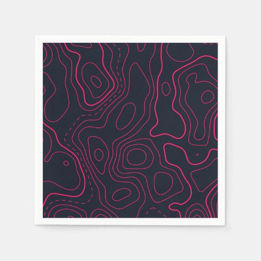 Serviette En Papier Motif de carte topographique (Devant)