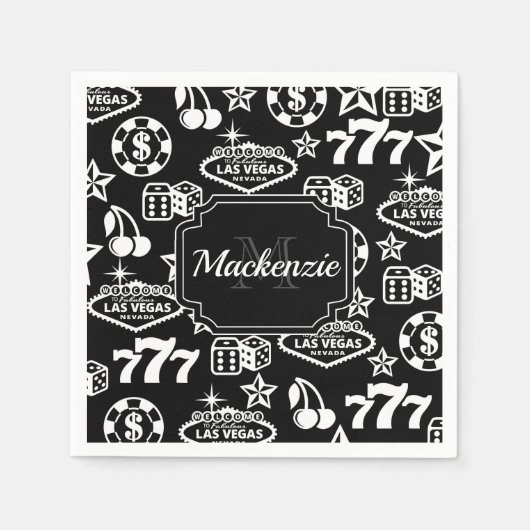 Serviette En Papier Motif de casino (Devant)