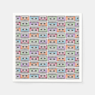 Serviette En Papier Motif de cassettes rétro pastel
