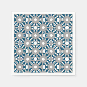 Serviette En Papier Motif de cercles connectés bleu gris blanc océan