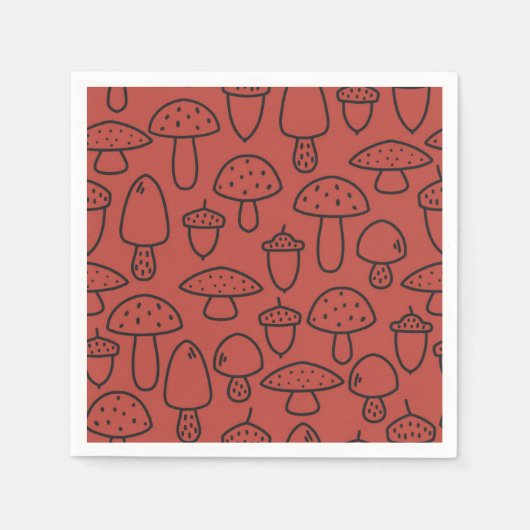 Serviette En Papier Motif de champignons (Devant)