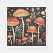 Serviette En Papier Motif de champignons Boho Woodland (Devant)
