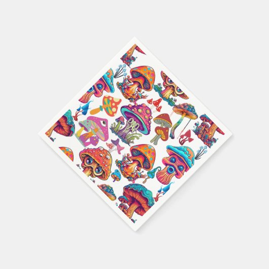 Serviette En Papier Motif de champignons psychédélique 3D (Coin)
