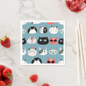 Serviette En Papier Motif de chat (En situation)