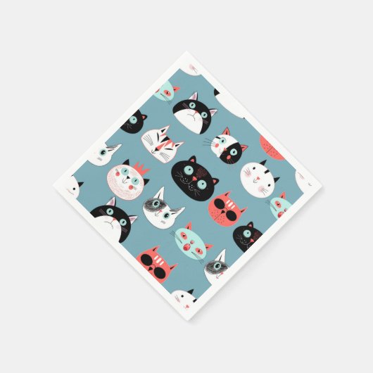 Serviette En Papier Motif de chat (Coin)