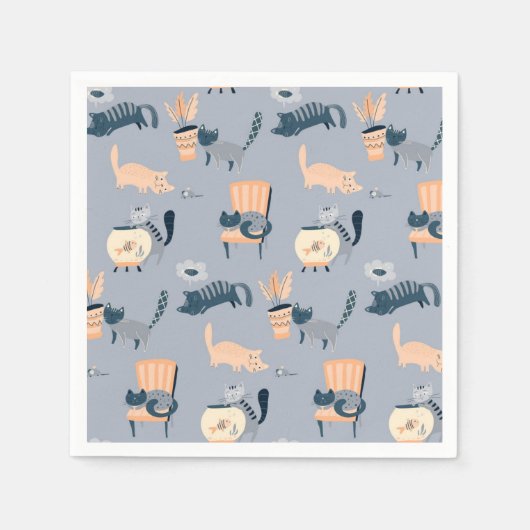 Serviette En Papier Motif de chat (Devant)