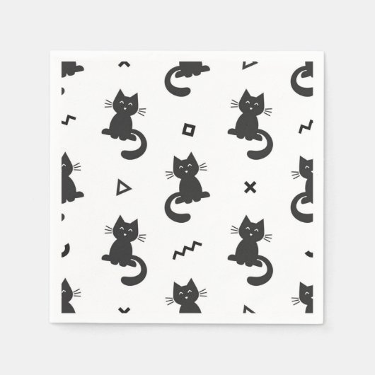 Serviette En Papier Motif de chat (Devant)