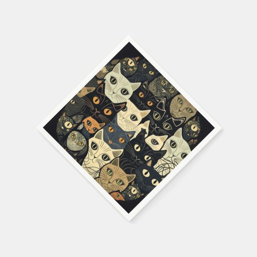 Serviette En Papier Motif de chat Artsy (Coin)