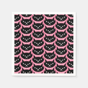 Serviette En Papier Motif de chat atomique moderne du milieu du siècle