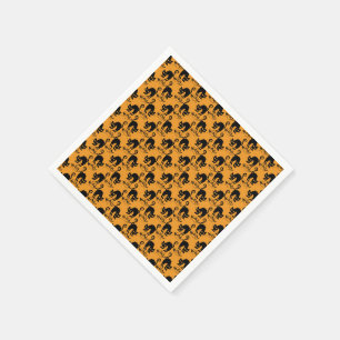 Serviette En Papier Motif de chat effrayé jaune