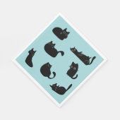 Serviette En Papier Motif de chats noirs (Coin)