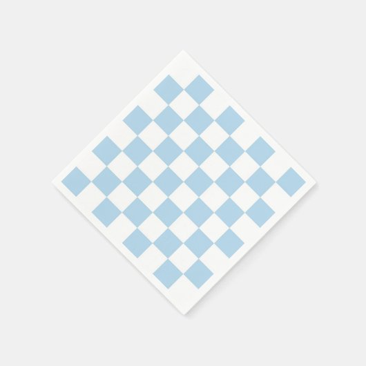 Serviette En Papier Motif de chèques bleu clair et blanc (Coin)
