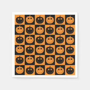 Serviette En Papier Motif de chèques d'Halloween avec Citrouilles