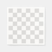 Serviette En Papier Motif de chèques gris clair et blanc (Devant)