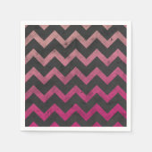 Serviette En Papier Motif de chevron gris foncé rose magenta (Devant)